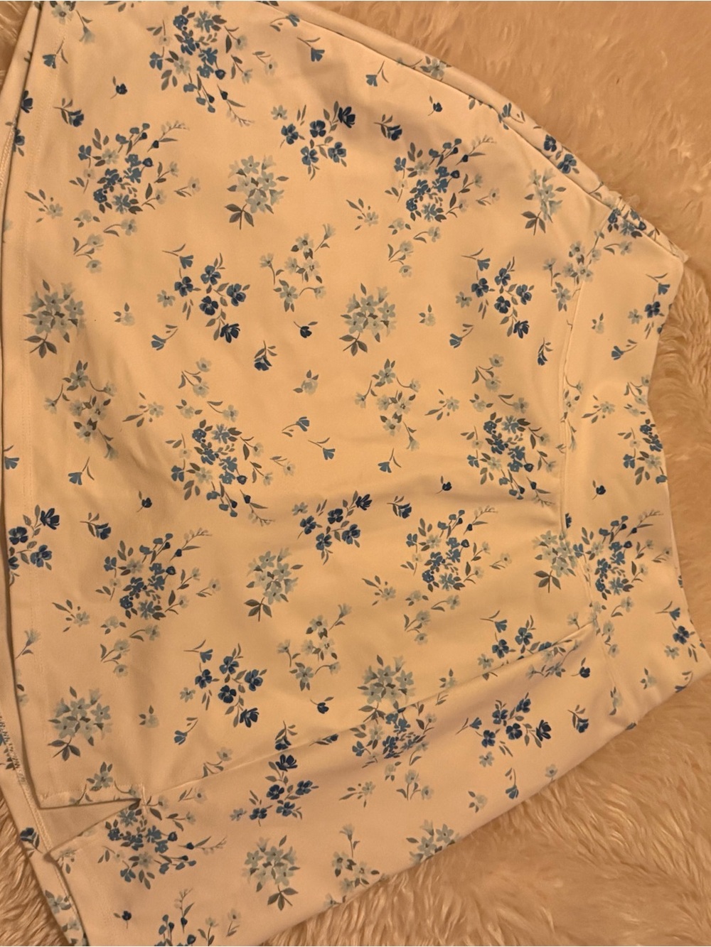 Gilly Hicks Cream Top with Blue Floral Print